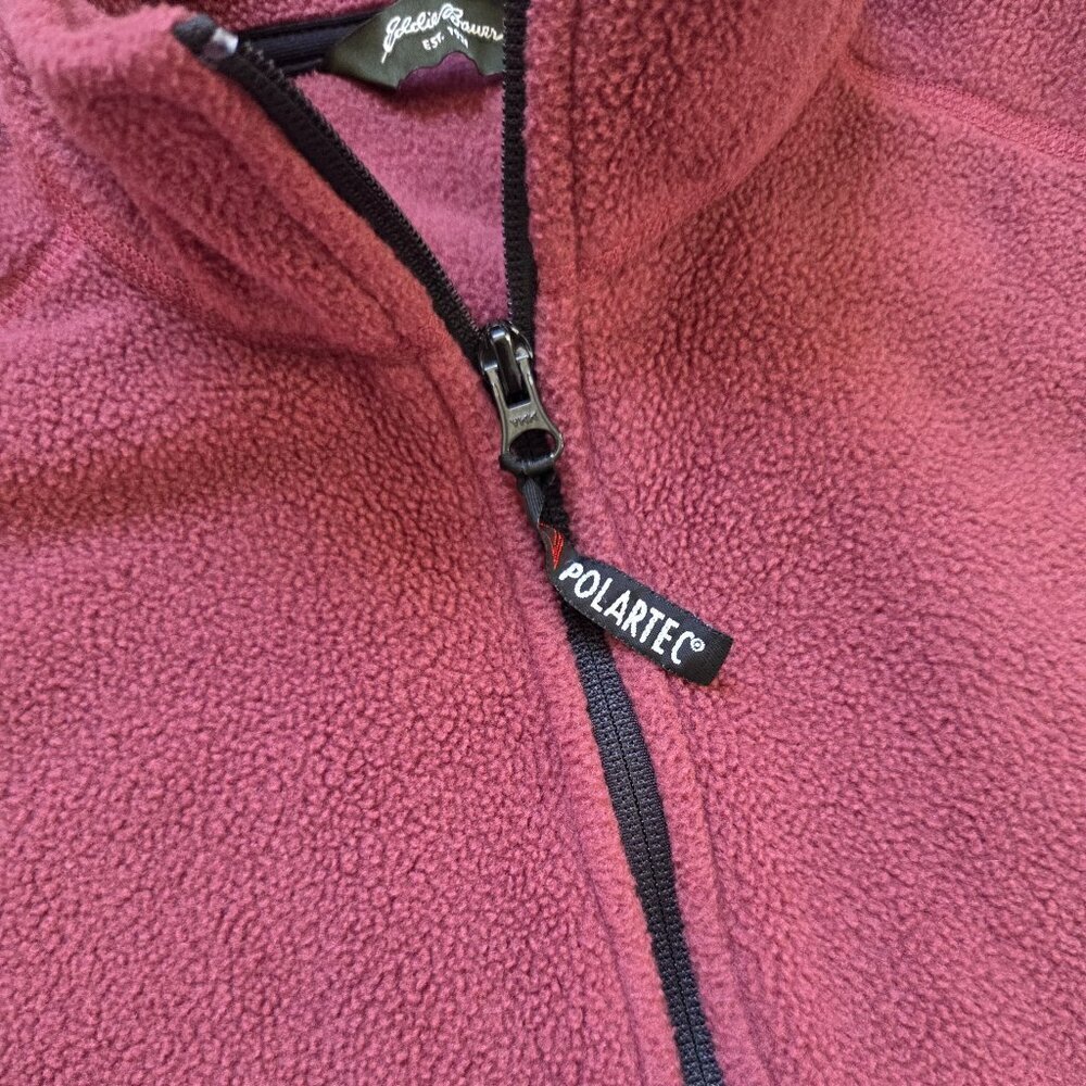 Eddie Bauer Fleece Vest Jacket Women's Size S Maroon Full Zip Sleeveless Hiking - Picture 4 of 8
